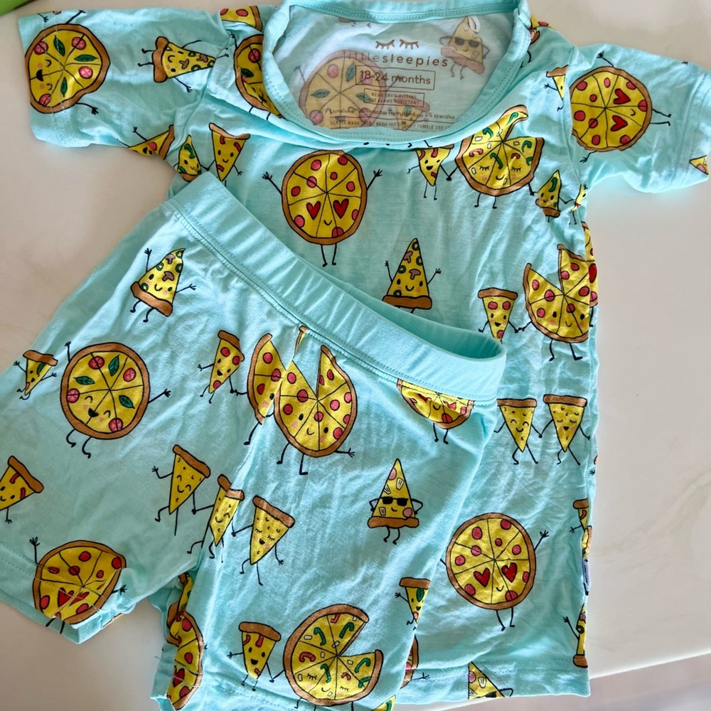 Little Sleepies Pizza Party Set 18–24M EUC